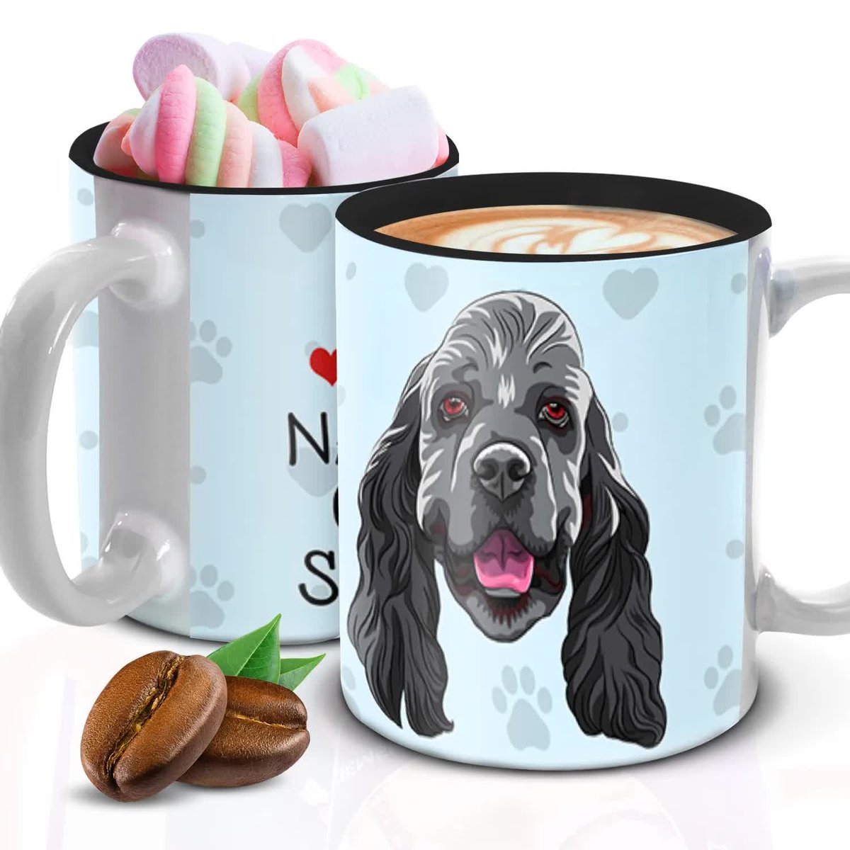 Kubek Z Nadrukiem PIES COOKER SPANIEL Biało Czarny Kreator