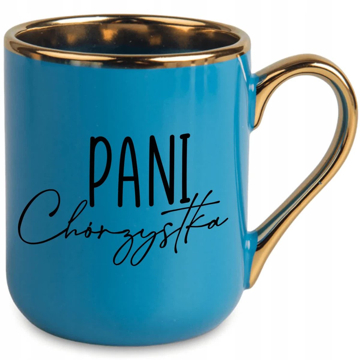 KUBEK ELEGANT NIEBIESKI IDEALNY PREZENT DLA PANI CHÓRZYSTKA SUPER JAKOŚĆ WZ