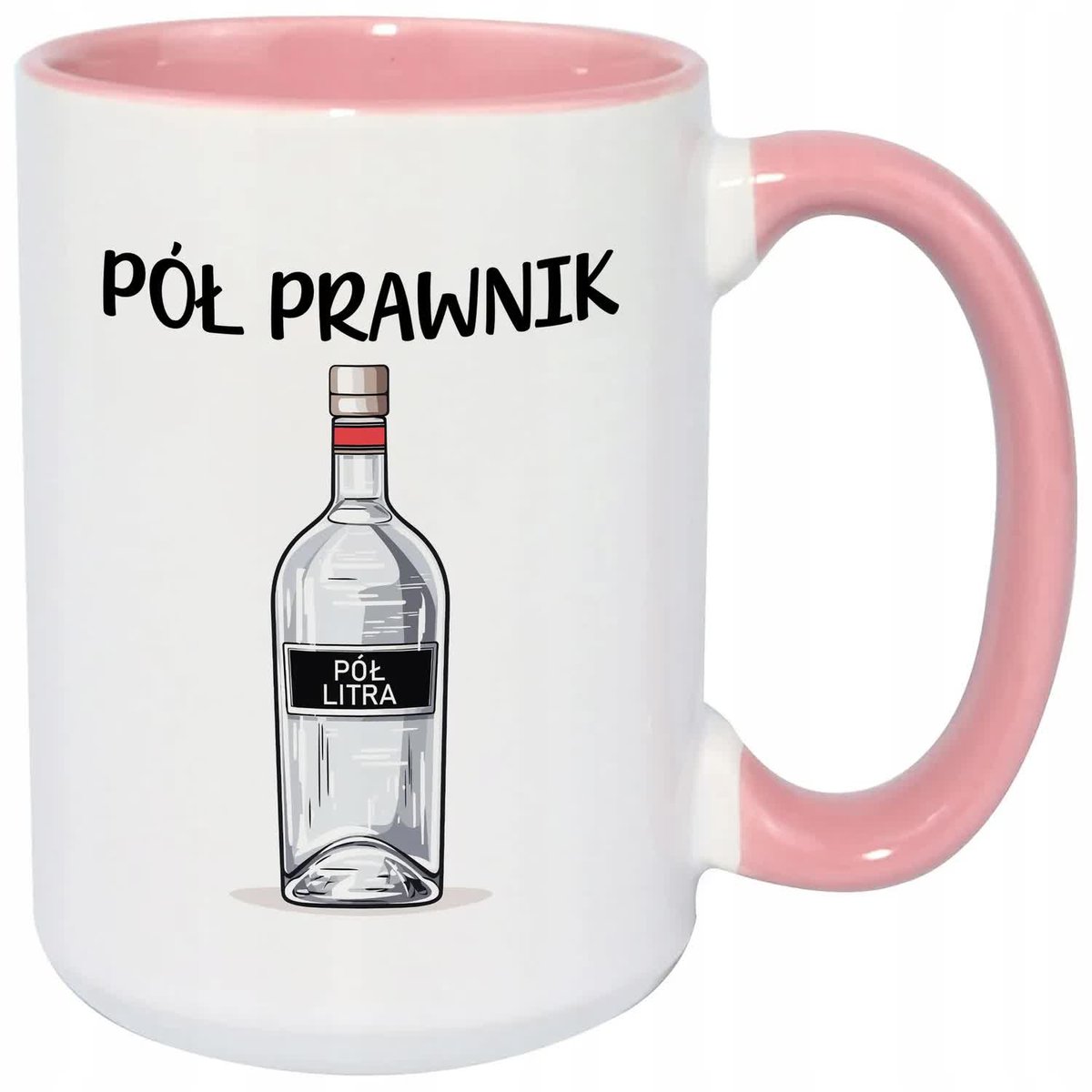 Kubek Z Nadrukiem REZENT DLA PRAWNIKA ZABAWNY Biało Różowy