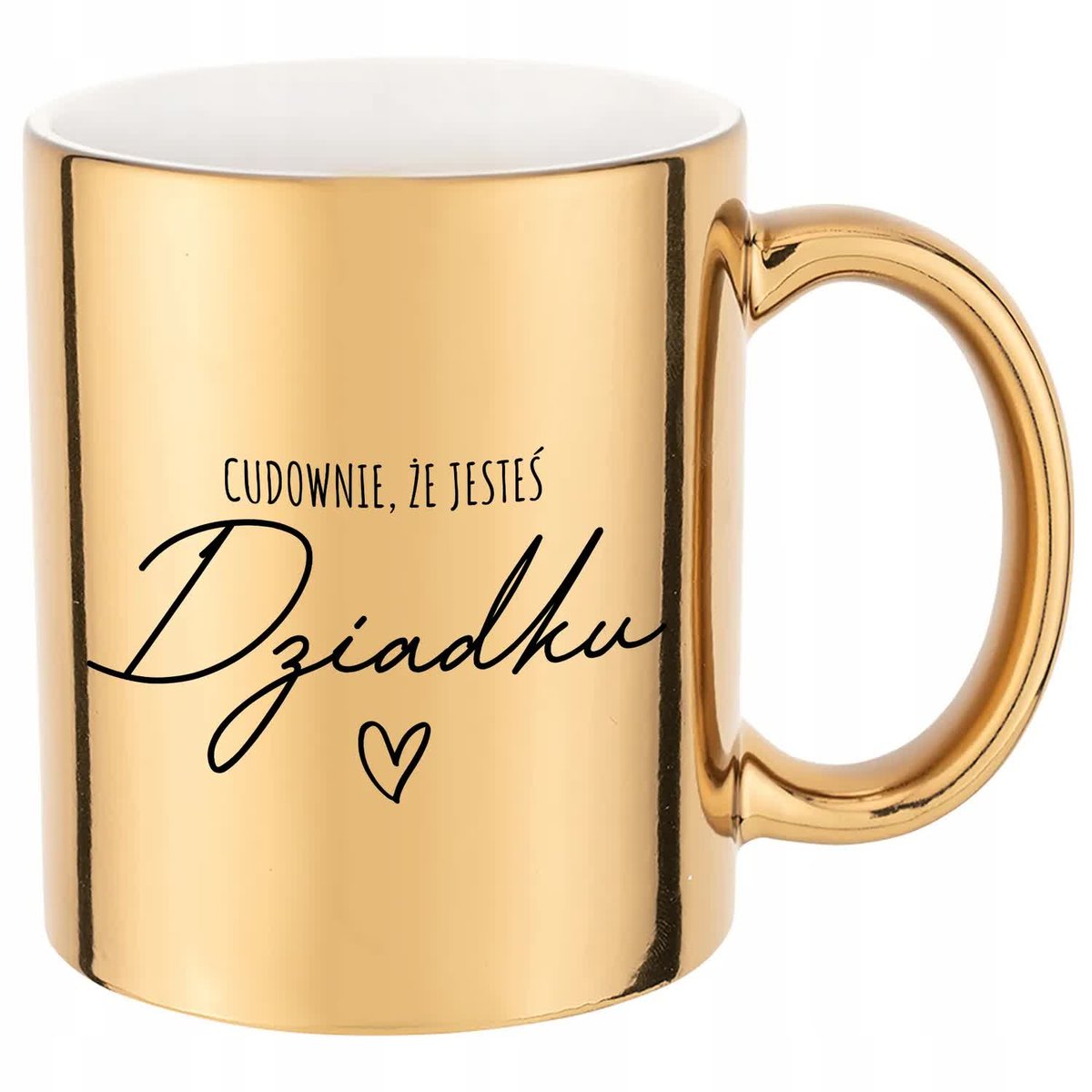 KUBEK Błyszczący ZŁOTY Prezent dla DZIADKU Wzory