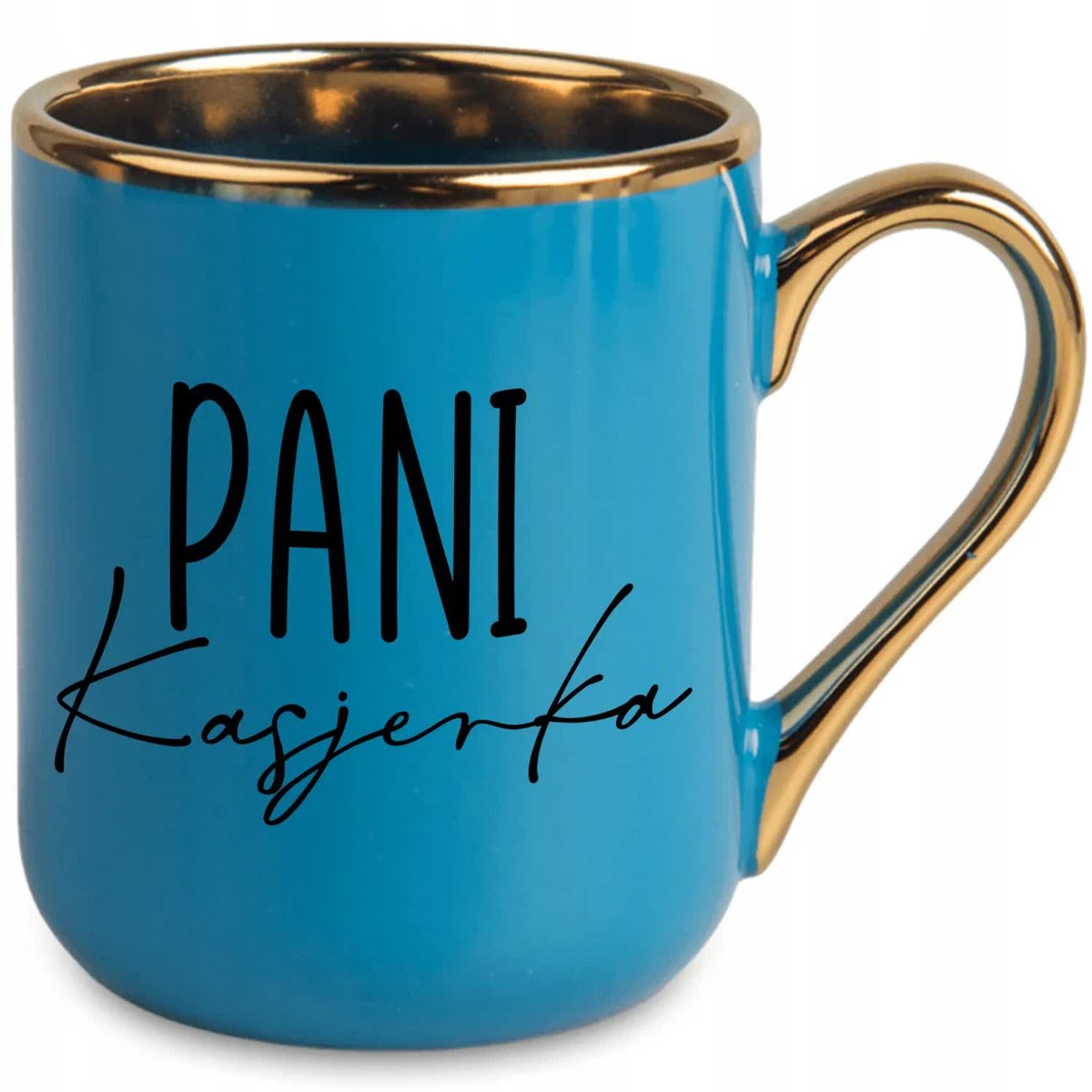 KUBEK ELEGANT NIEBIESKI IDEALNY PREZENT DLA PANI KASJERKA SUPER JAKOŚĆ WZ