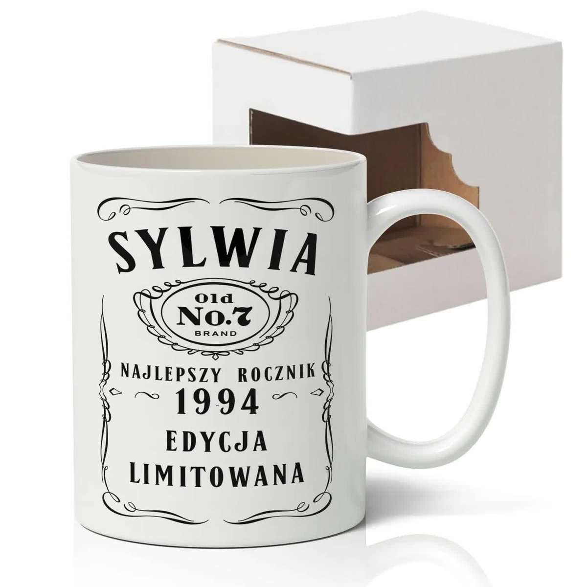 BIAŁY KUBEK wzór 02 prezent +Twoje imię