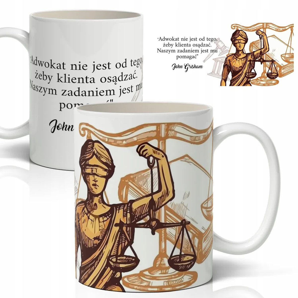 Kubek Biały Na Prezent Dla Adwokata Prawnika Wzory
