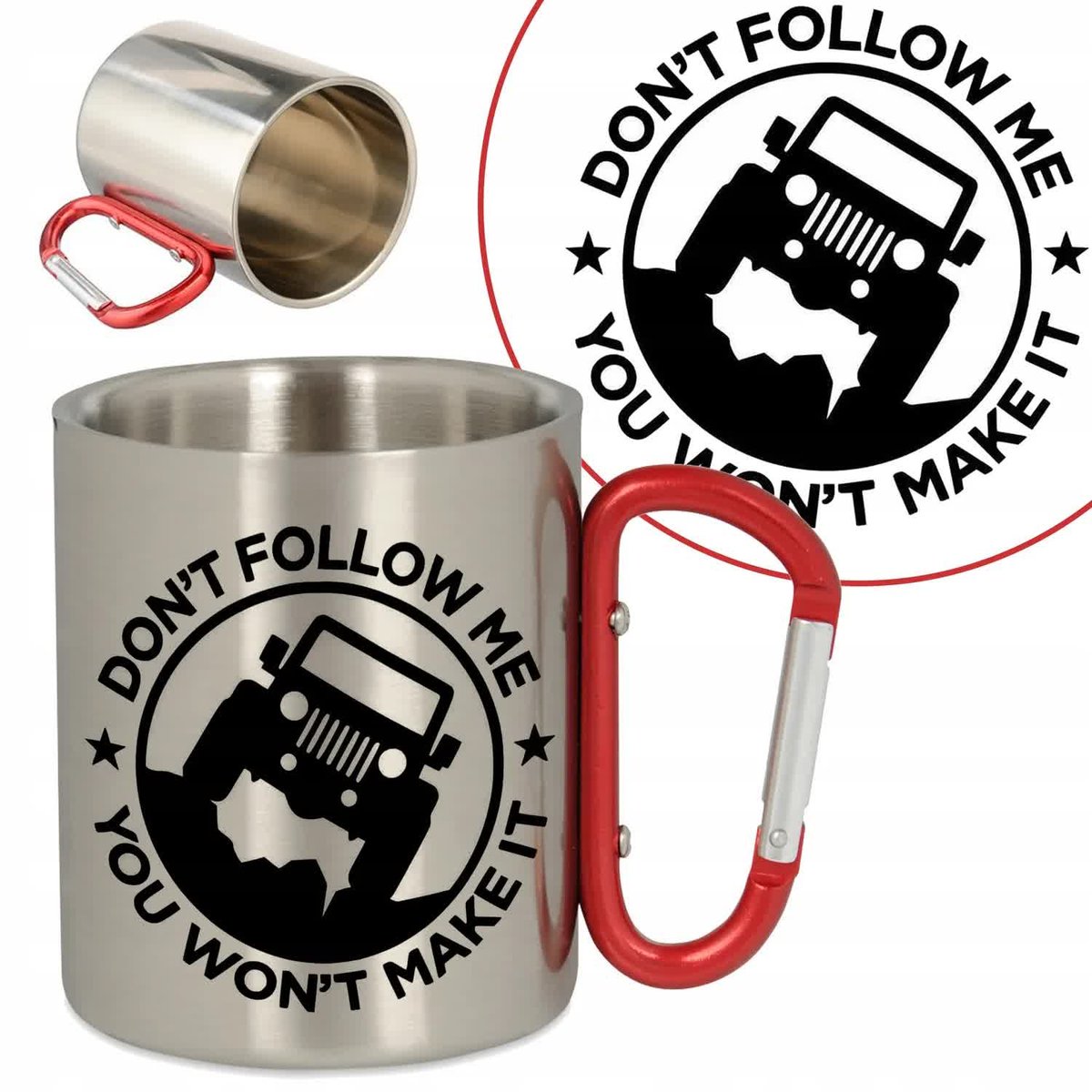 Kubek Metalowy z Klamrą Dla Faceta Męskie Wzory