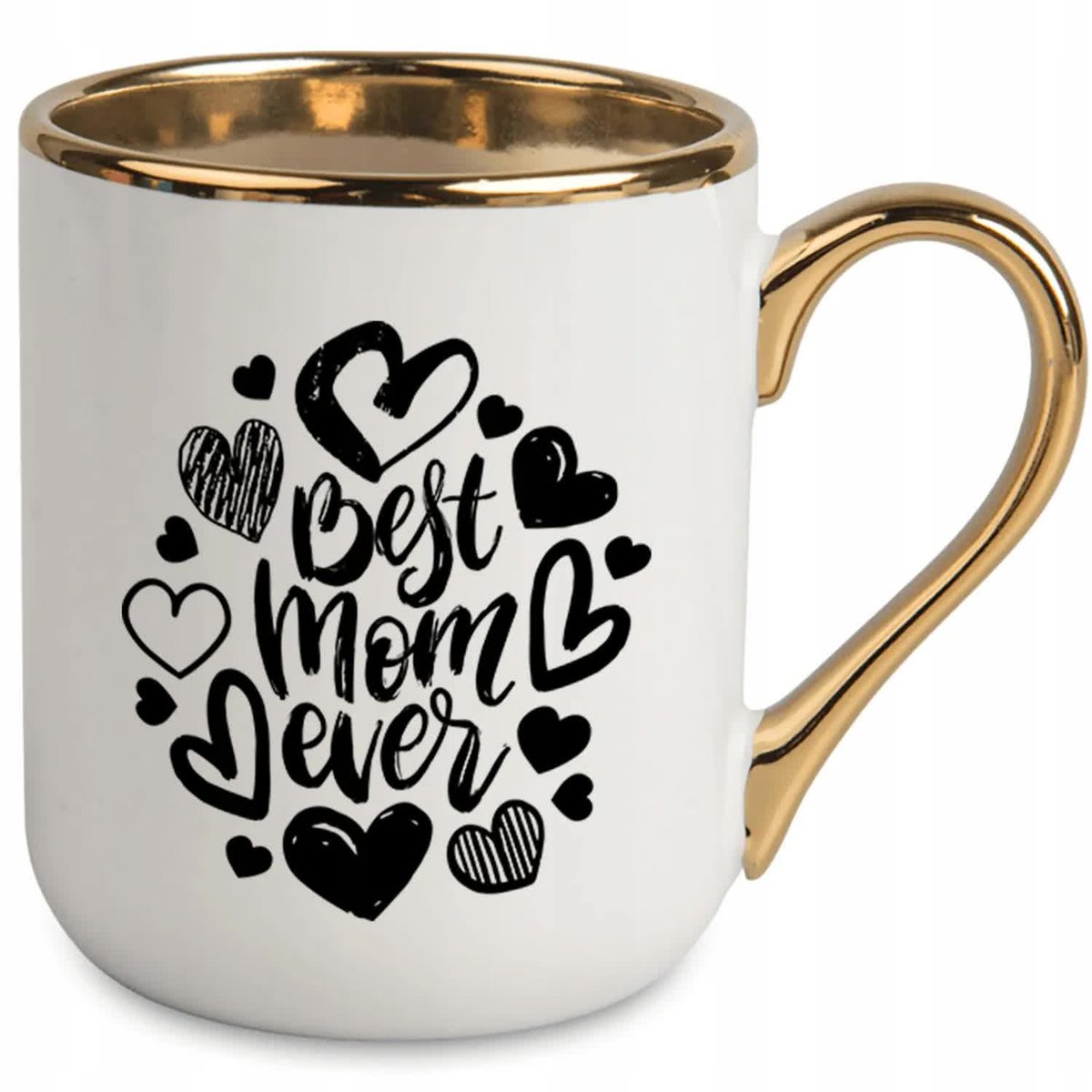 Kubek Elegant BEST MOM EVER Biały Na Prezent Urodziny Dla Mamy TOP WZORY