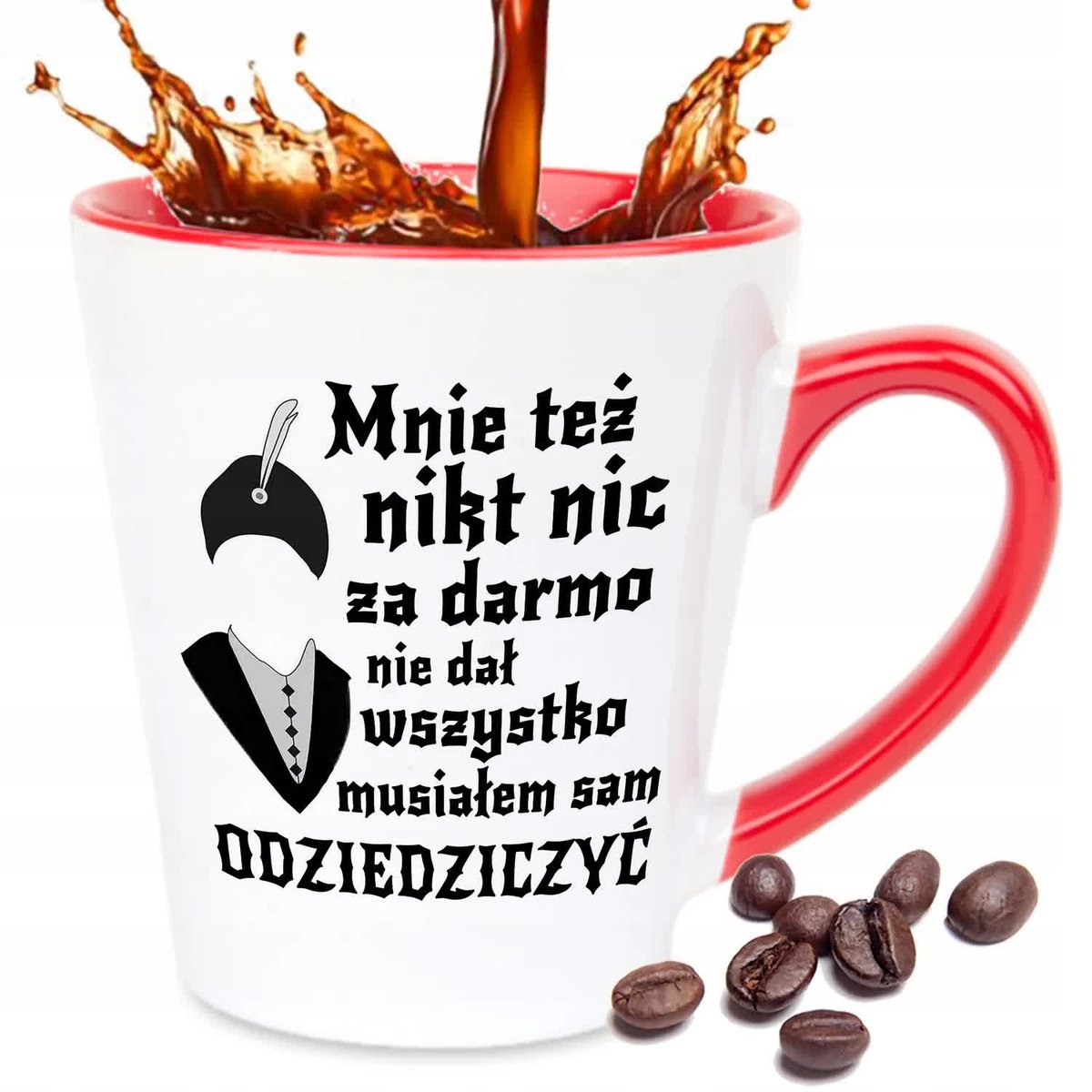 KUBEK BIAŁY NA PREZENT Z SERIALU 1670 WSZYSTKO MUSIAŁEM ODZIEDZICZYĆ WZORY