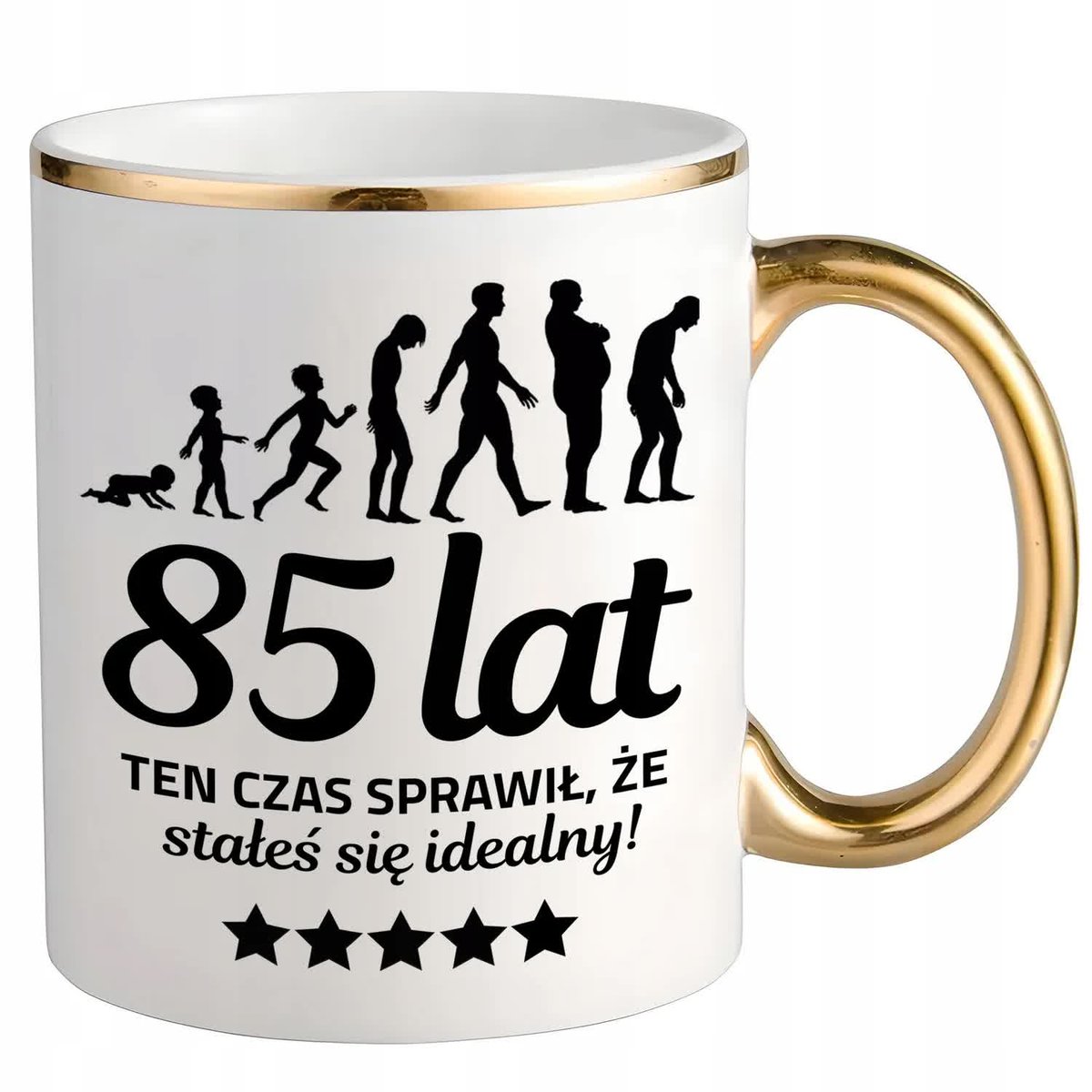 KUBEK ZŁOTY PREZENT NA 85 URODZINY TEN CZAS SPRAWIŁ ŻE JESTEŚ IDEALNY WZ