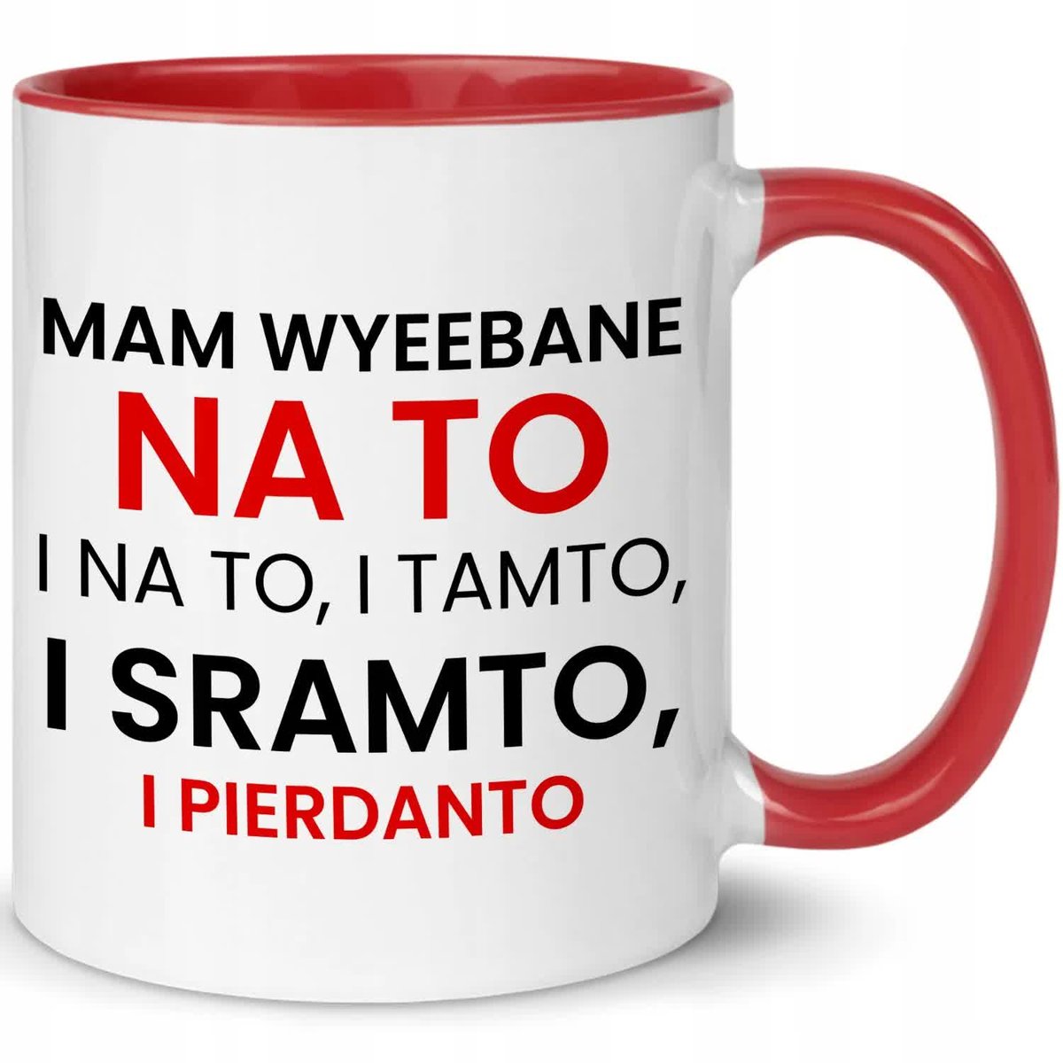 KUBEK BIAŁO-CZERWONY IDEALNY PREZENT VIRAL MAM WYEEBANE MIX WZORY