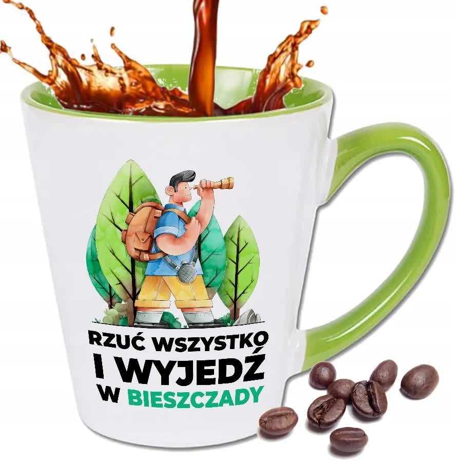 Kubek LATTE MAŁY 350 ML GÓRY BIESZCZADY KAWY WZORY