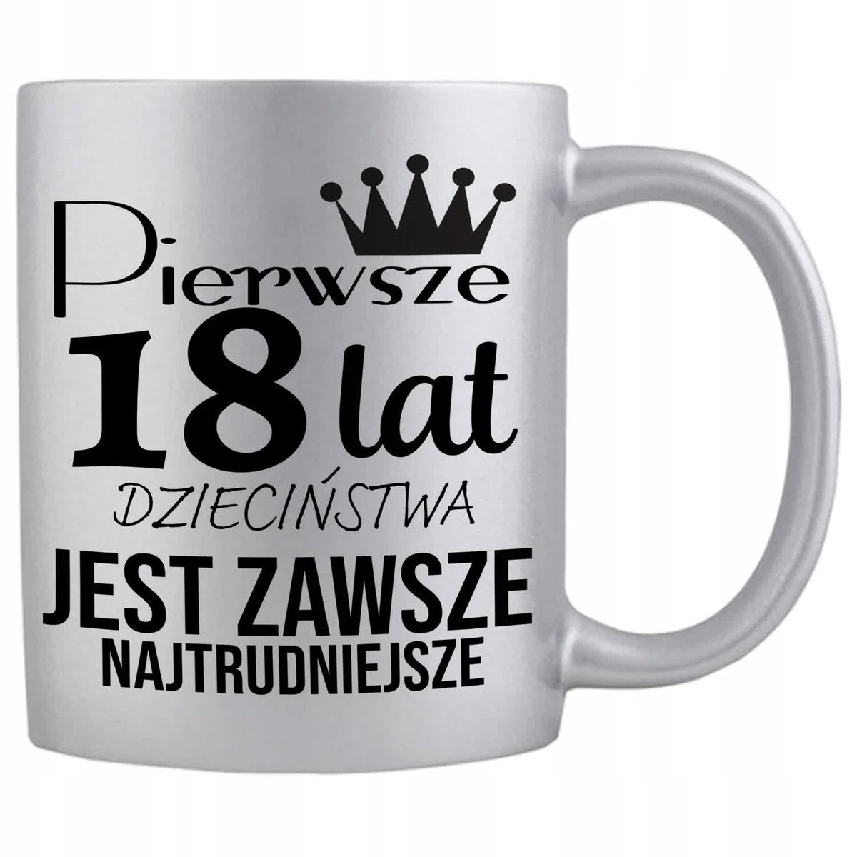 KUBEK PERŁOWY SREBRNY 300ML IDEALNY PREZENT URODZINOWY NA 18 URODZINY WZ