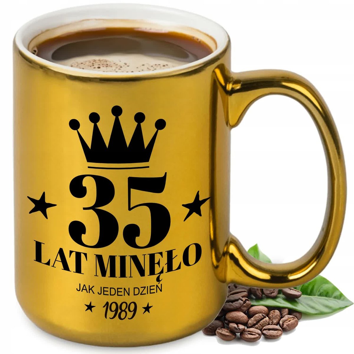 KUBEK XXL ZŁOTY IDEALNY PREZENT NA 35 URODZINY ROCZKNIK 1989 WIELE WZORÓW