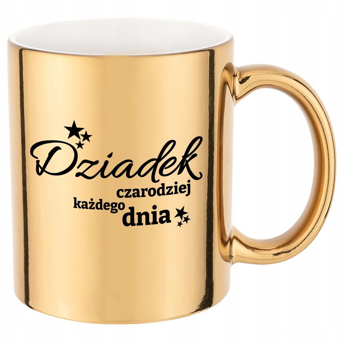 Kubek Złoty Błyszczący DZIADEK CZARODZIEJ Prezent Dla Dziadków i Babć Wz