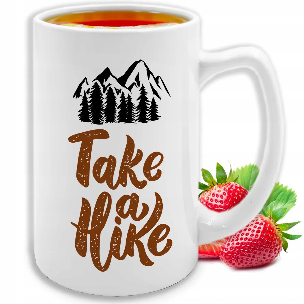 KUBEK DUŻY BIAŁY Take a Hike Prezent Śmieszne Pozytywne TOP WIELE WZORÓW