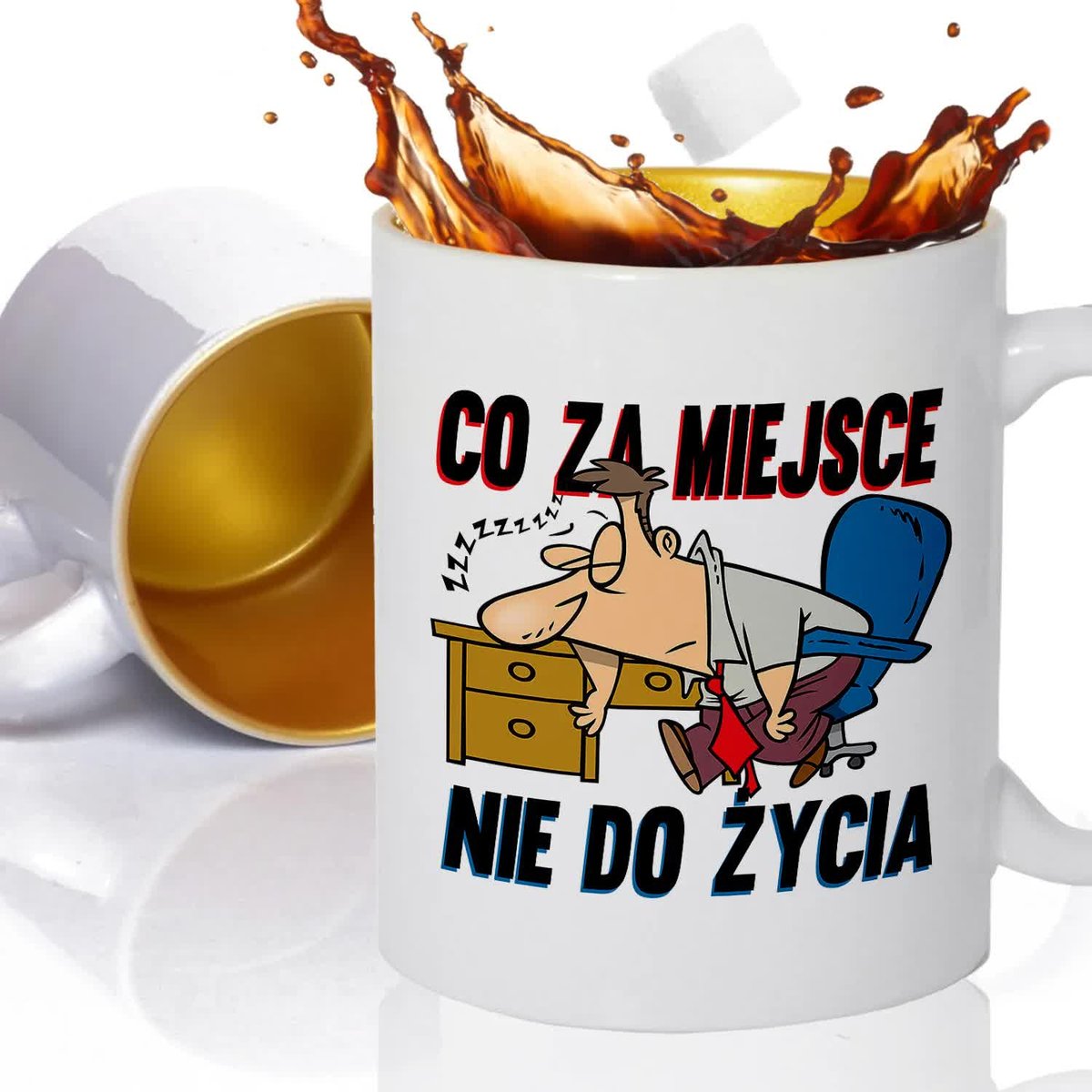 Kubek Złoty Na Prezent MIEJSCE NIE DO ŻYCIA Wzory
