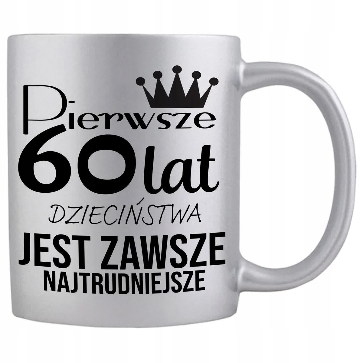 KUBEK PERŁOWY SREBRNY 300ML IDEALNY PREZENT URODZINOWY NA 60 URODZINY WZ