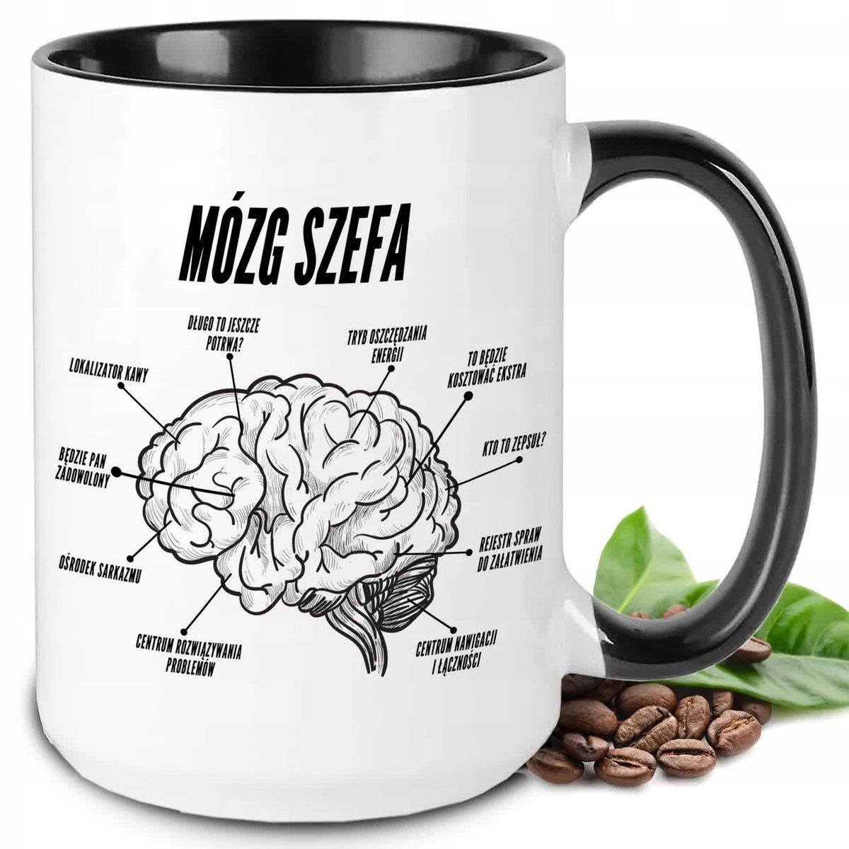 KUBEK BIAŁY PRAKTYCZNY I ORGINALNY PREZENT DLA SZEFA MÓZG SZEFA UPOMINEK