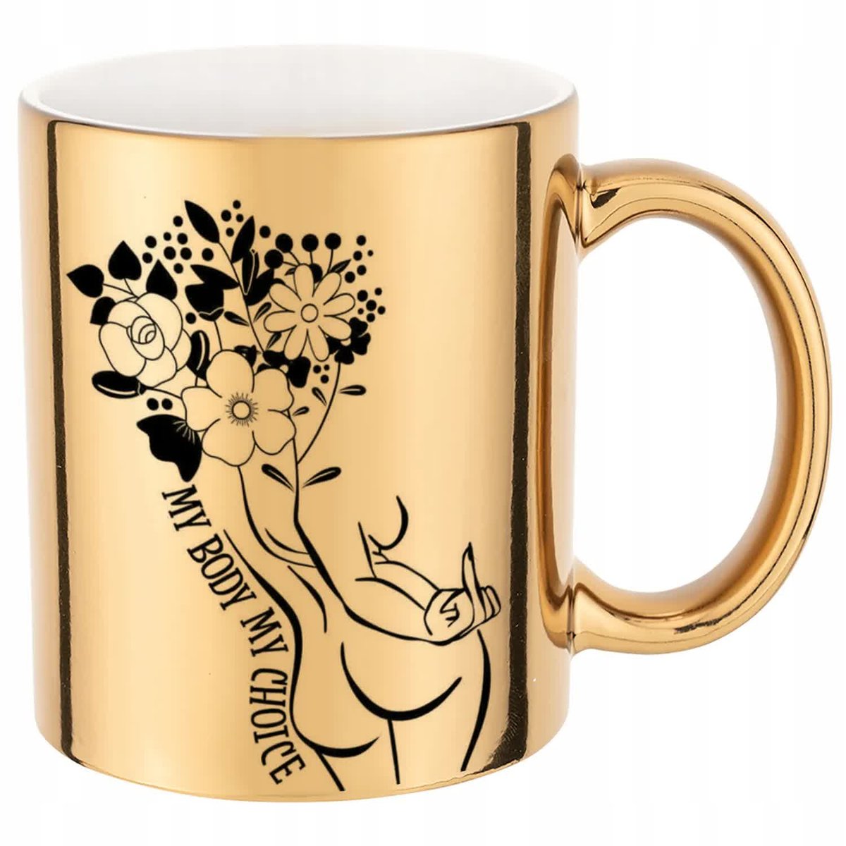 KUBEK ZŁOTY SUPER PREZENT MY BODY MY CHOICE HARDCORE DLA KAŻDEGO TEEN WZ