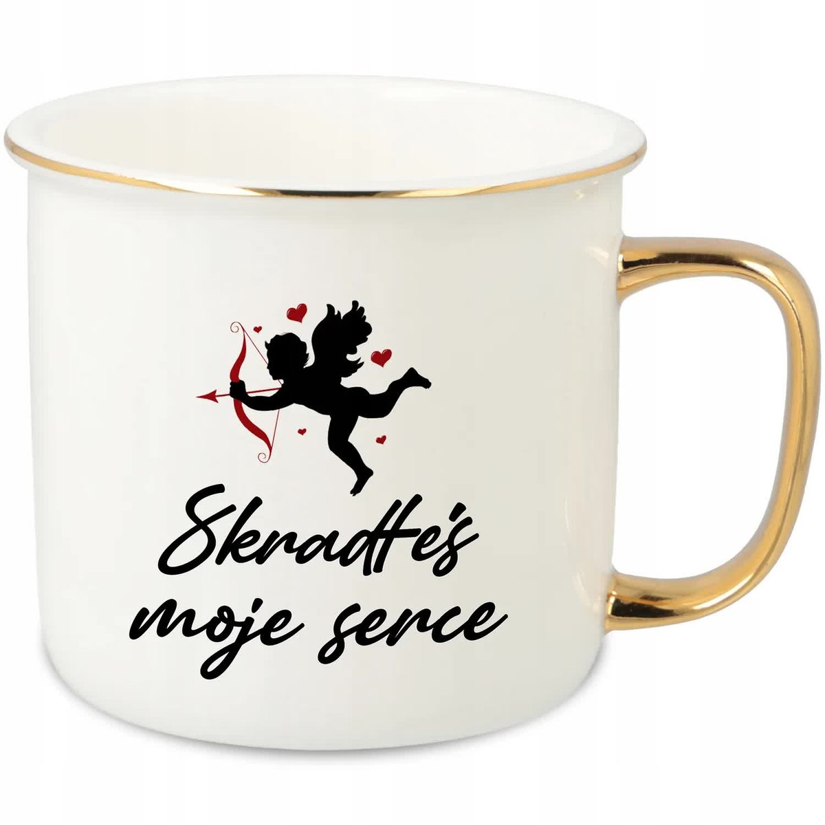 KUBEK UCHO RANT ZŁOTY PORCELANOWY RETRO 280ML PREZENT DLA CHŁOPAKA WZORY