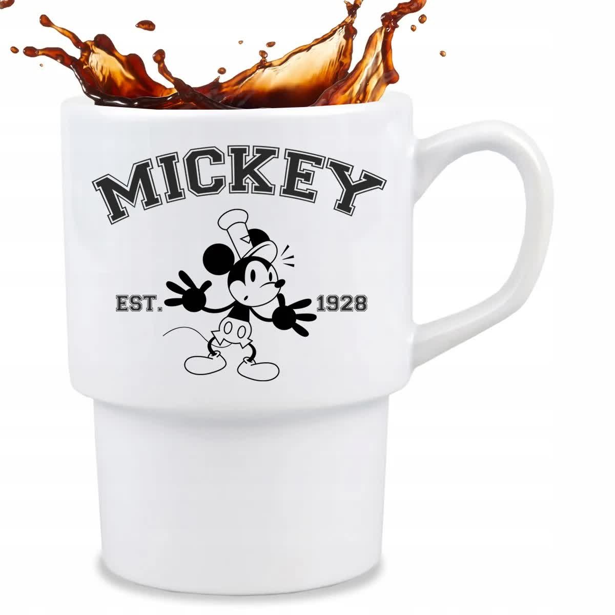 KUBEK BAROWY Biały Na Prezent Urodziny Myszka Minnie Miki MICKEY 1928 Wzory