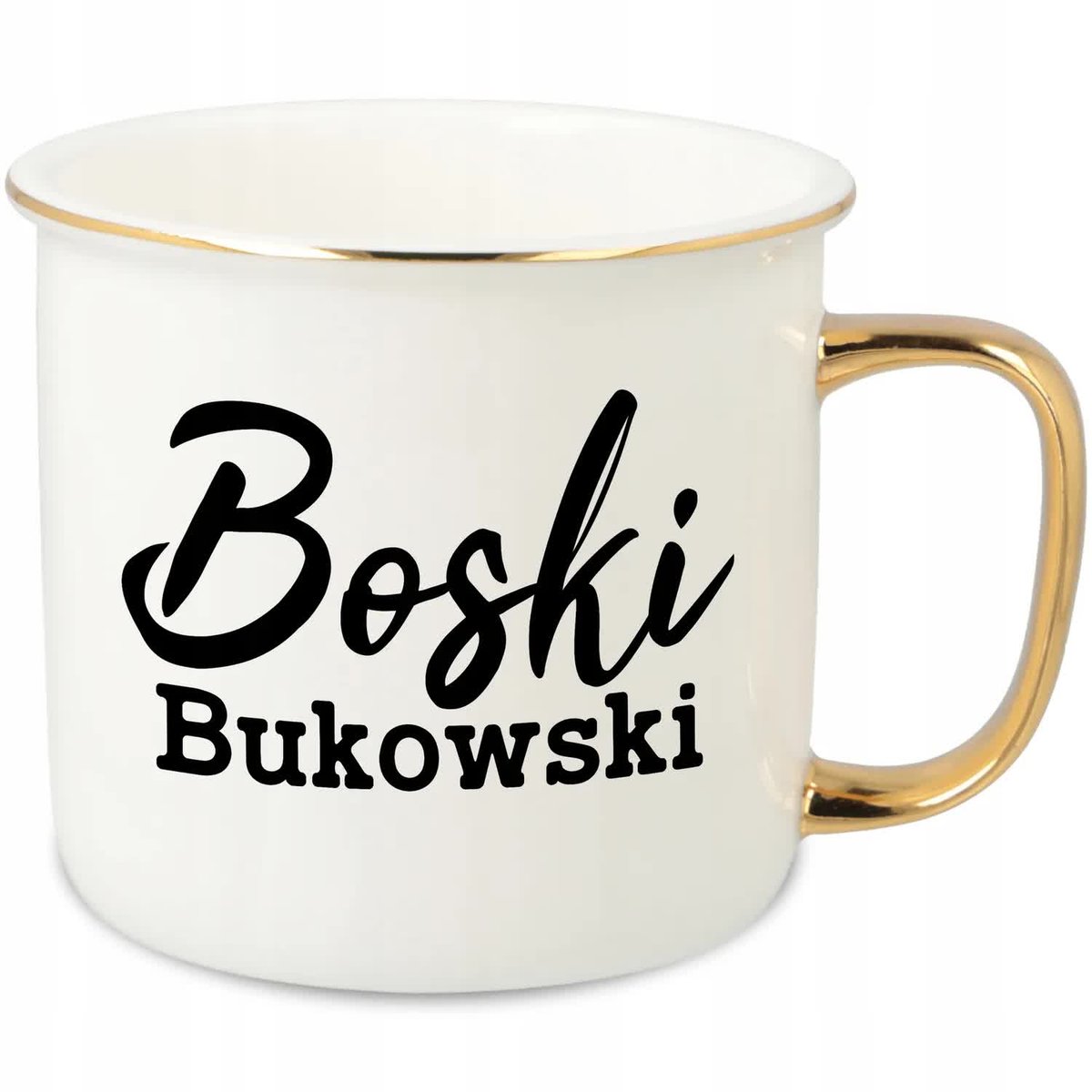 KUBEK UCHO RANT ZŁOTY PORCELANOWY RETRO 280ML PREZENT DLA BOSKI NAZWISKO WZ