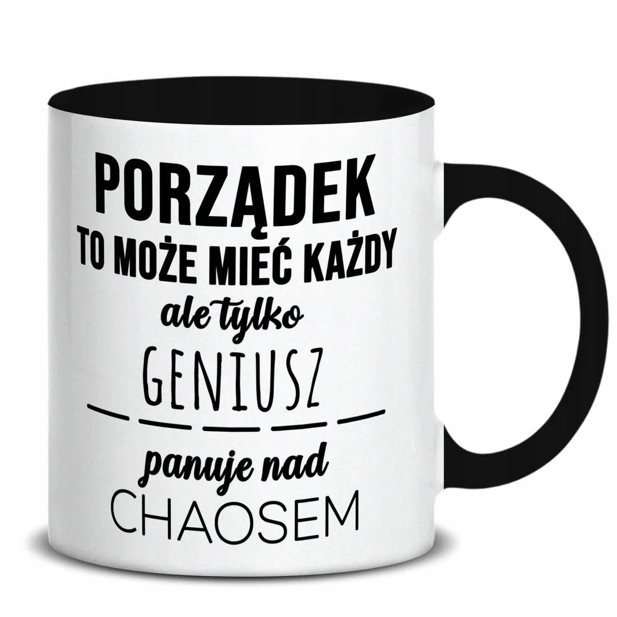 Kubek z Nadrukiem DLA PANA CHAOSU Stylowe Wzory Biało Czarny