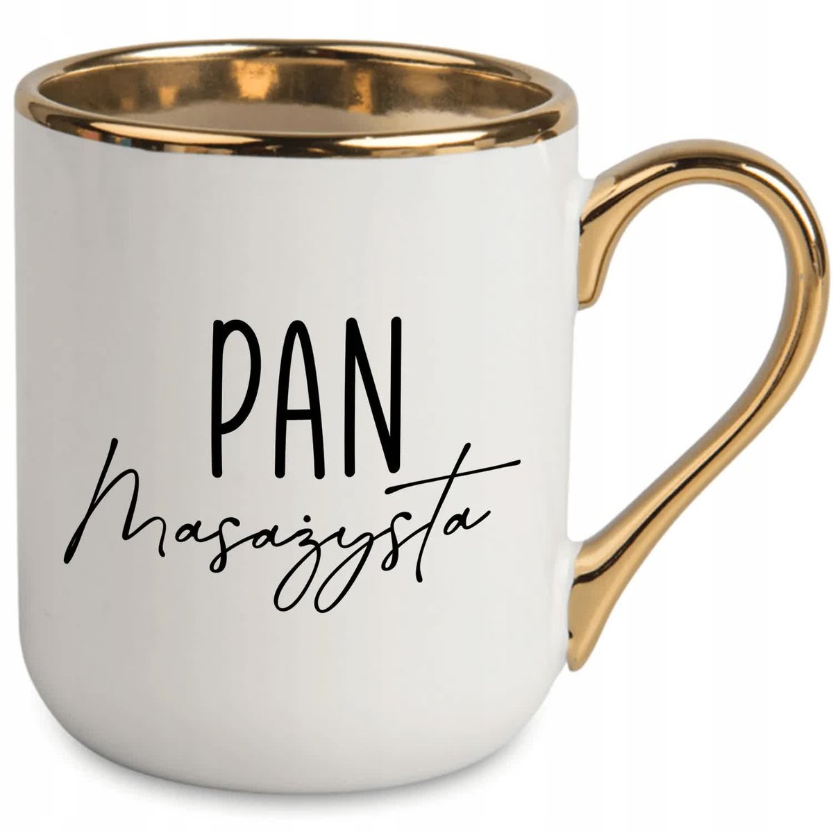 KUBEK ELEGANT IDEALNY BIAŁY PREZENT DLA PAN MASAŻYSTA NA KAŻDĄ OKAZJĘ WZORY