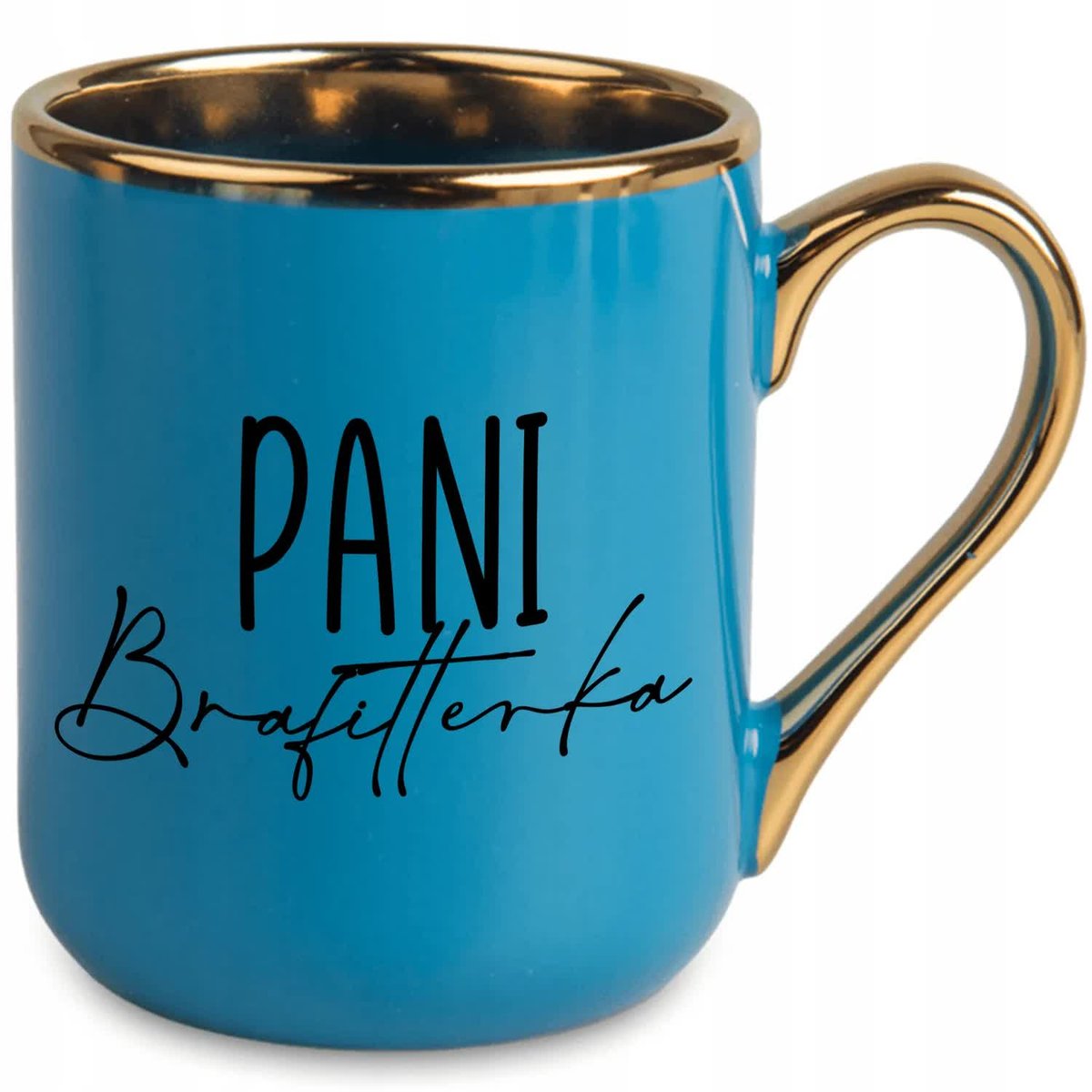 KUBEK ELEGANT NIEBIESKI IDEALNY PREZENT DLA PANI BRAFITTERKA JAKOŚĆ WZORY