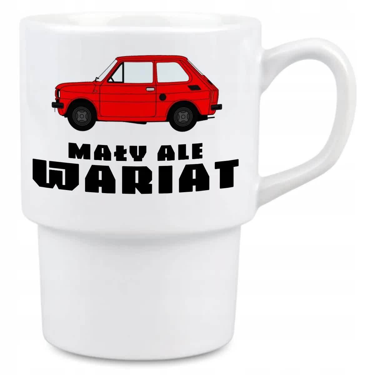 KUBEK BIAŁY BAROWY MALUCH FIAT 126P IDEALNY DO BARU RESTAUCJI NA PREZENT WZ