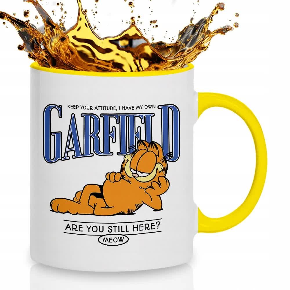 KUBEK ŻÓŁTY Na Prezent Urodziny Upominek Dla Fana Kota GARFIELD Wzory