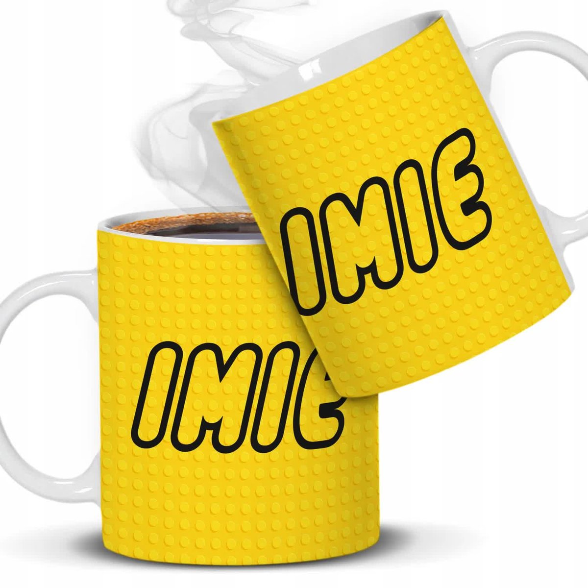 Kubek Biały 330ml *TWOJE IMIĘ* Minecraft Prezent Dla Dziecka Wz