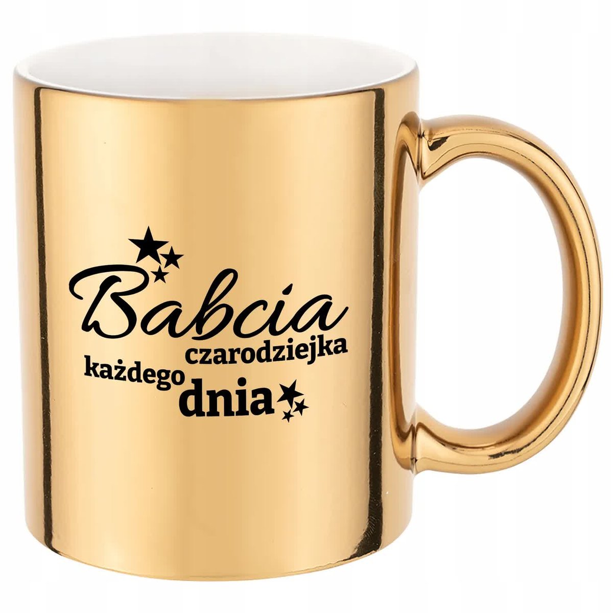 Kubek Złoty Błyszczący BABCIA CZARODZIEJKA Prezent Dla Dziadków i Babć Wz