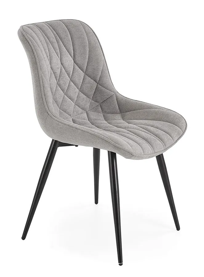 Pikowane szare krzesło welurowe C8-S39