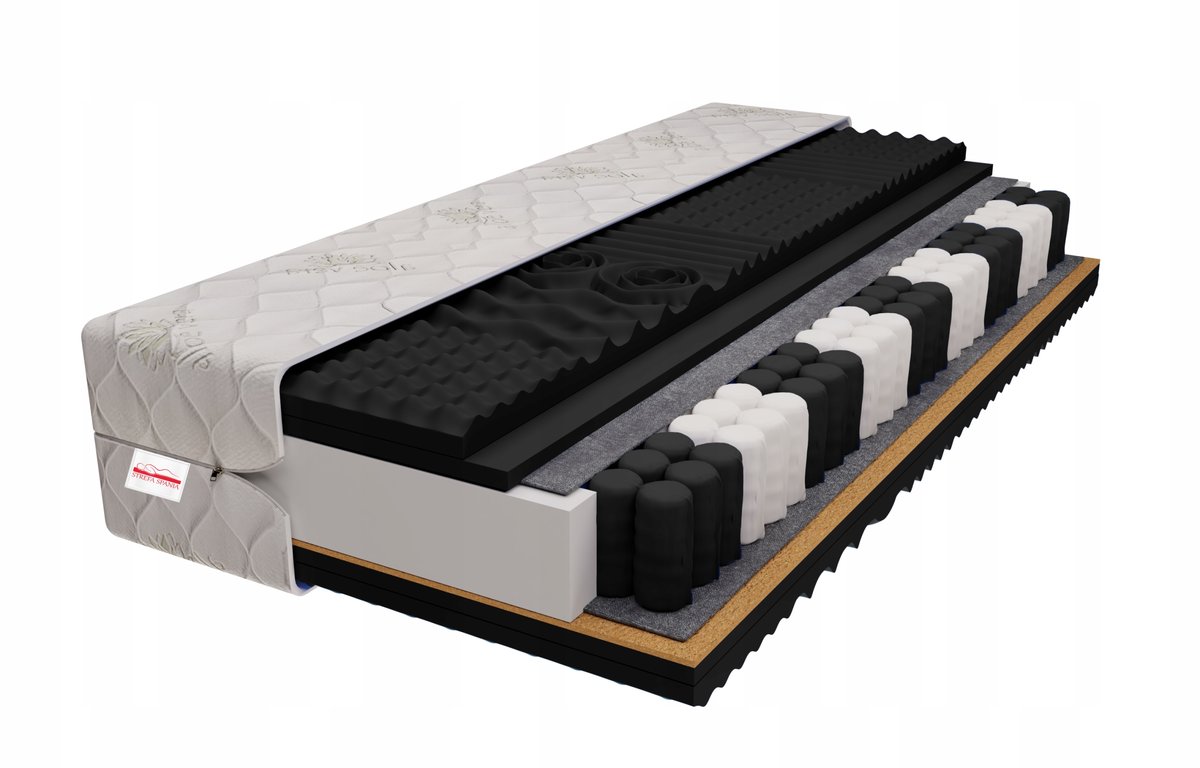 Materac 160x200 cm sprężynowy twardy BLACK PRESTIGE MAX 26cm EKO MASUJĄCY