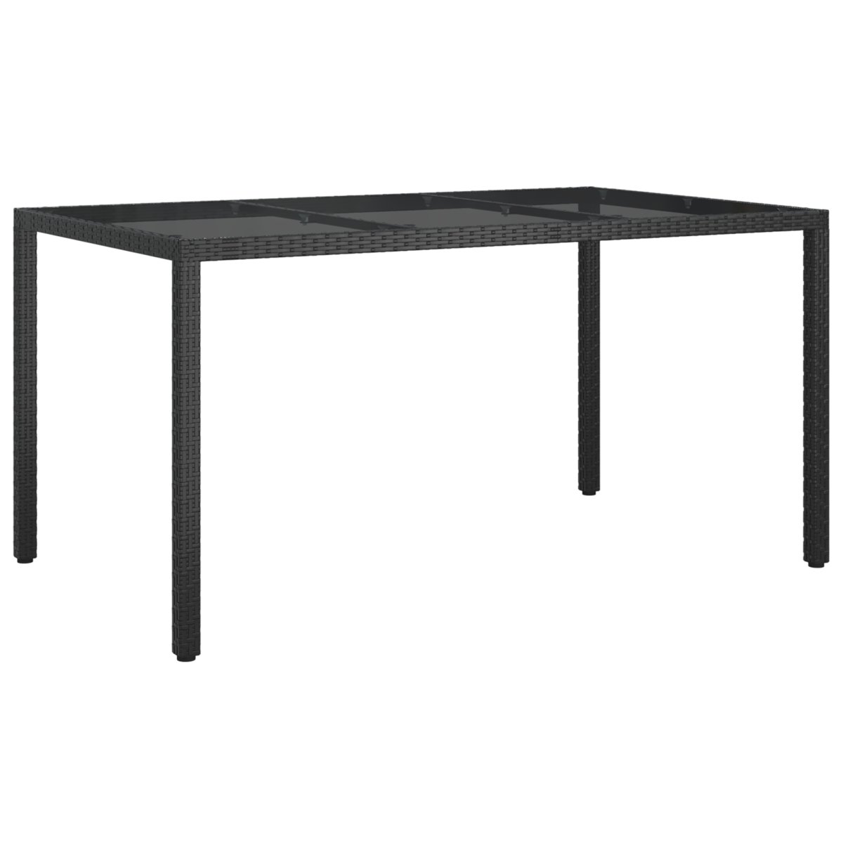 vidaXL Czarny stół do jadalni 150x90x75 cm Polirattan