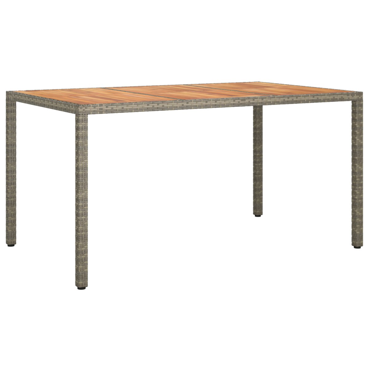 vidaXL Szary stół do jadalni na świeżym powietrzu 150x90x75 cm polirattan