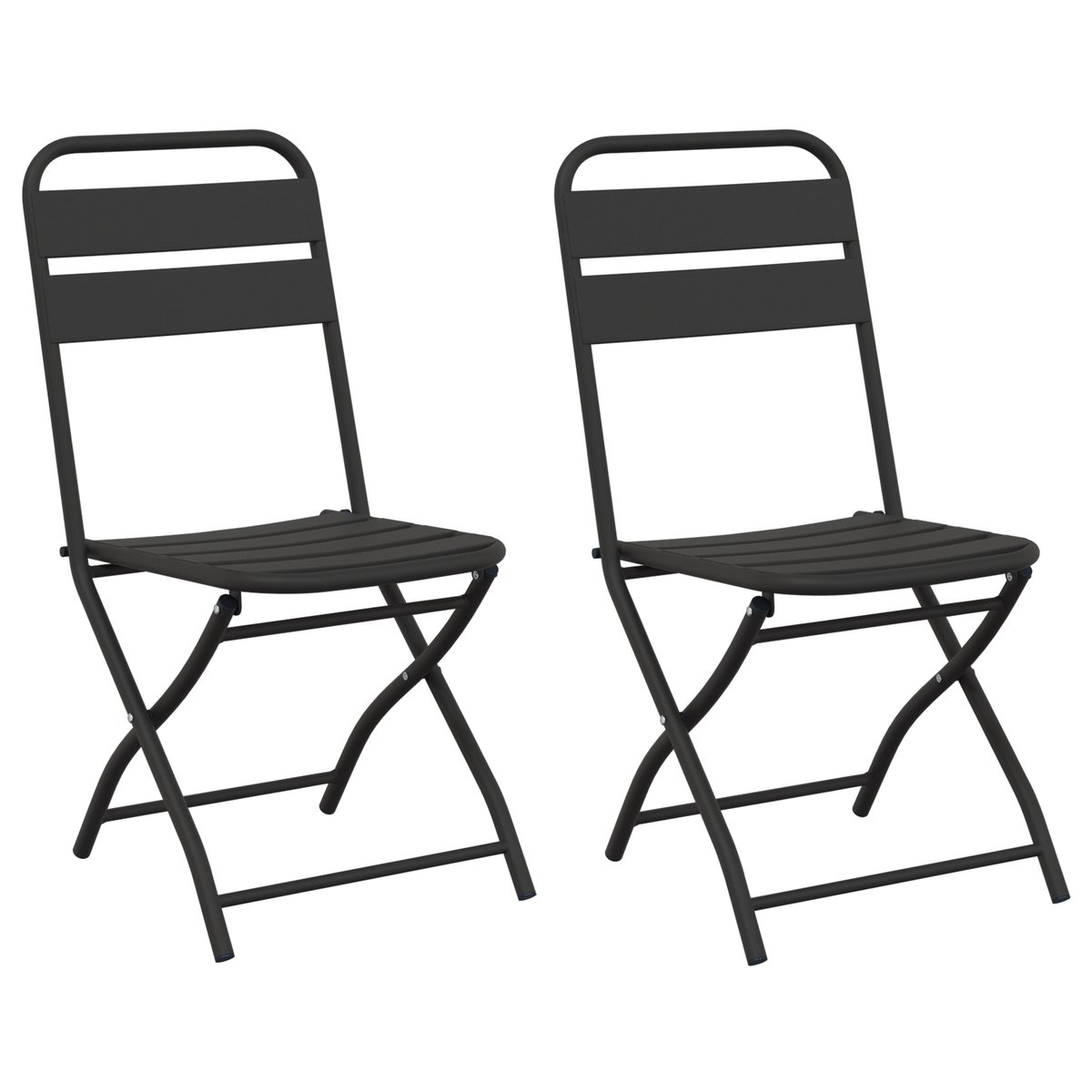 vidaXL Krzesła ogrodowe składane 2 szt. Antracytowe 42x52x82 cm Stal malowana proszkowo