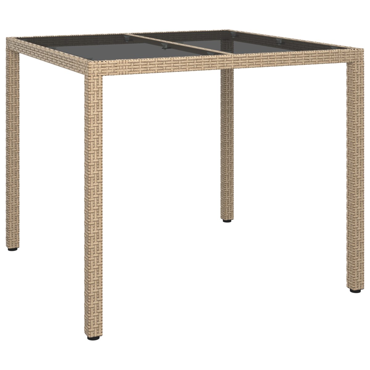 vidaXL Stół jadalniany Beżowy 90x90x75 cm Polirattan