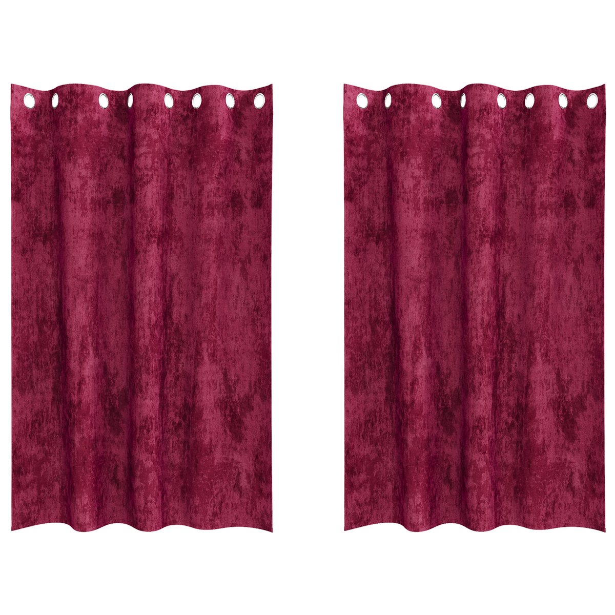 vidaXL Zasłony Aksamitne 2 szt. z Oczkami Burgundowe 175x140 cm