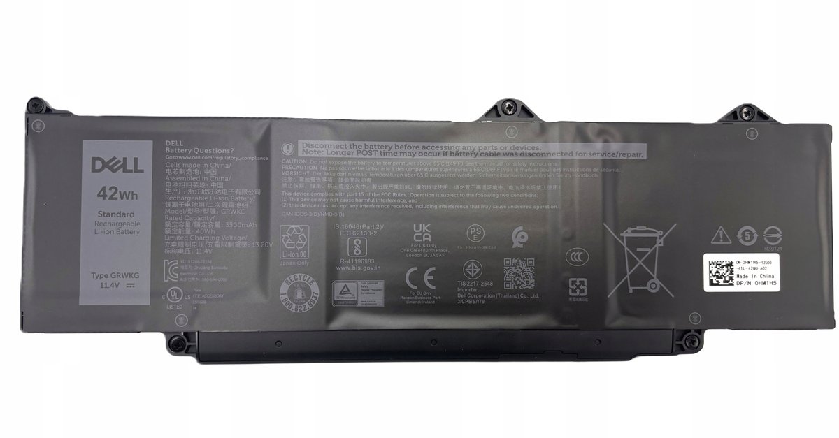 NOWA ORYGINALNA BATERIA DELL TYPE GRWKG 42WH Latitude 3340 3440 3540 3550