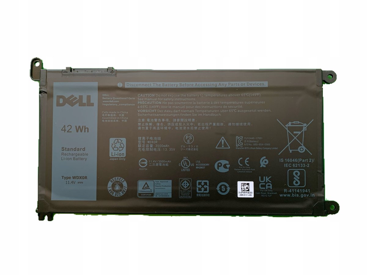 ORYGINALNA BATERIA DO LAPTOPA DELL WDX0R 42Wh 3C 3CRH3 FW8KR KWIECIEŃ 2025