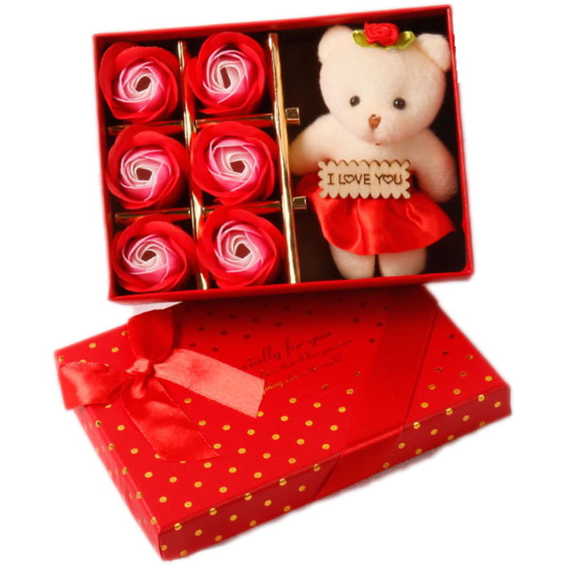 Prezent dla mamy kobiety babci – elegancki zestaw z różami w ozdobnym pudełku