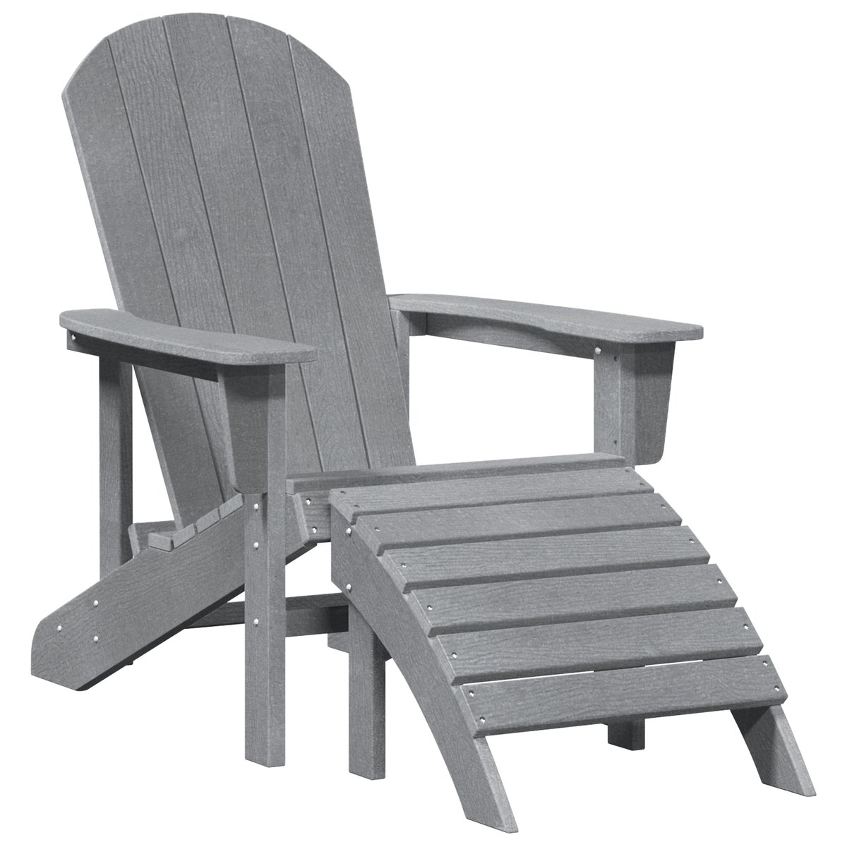 vidaXL Krzesło Adirondack z podnóżkiem Jasnoszare HDPE