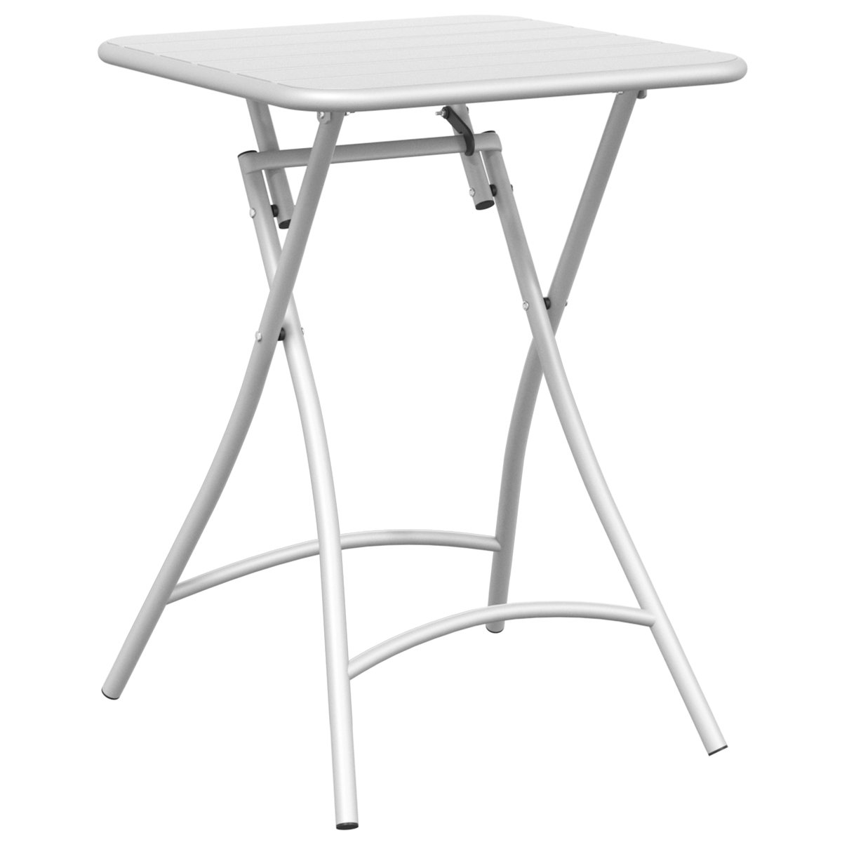 vidaXL Składany stół ogrodowy Biały 55x55x73 cm Stal