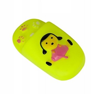 Zabawka but gryzak dla psa z piszczałką żółty