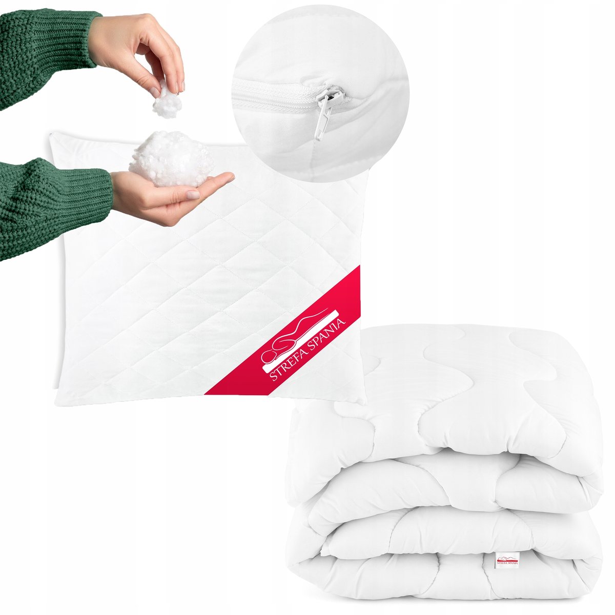 Kołdra 160x200 poduszka 70x80 całoroczna antyalergiczna pikowana gruba PL