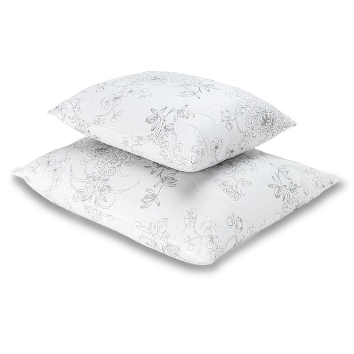 Poduszki 70x80 2-pack zestaw kwiaty antyalergiczne grube 2 sztuki