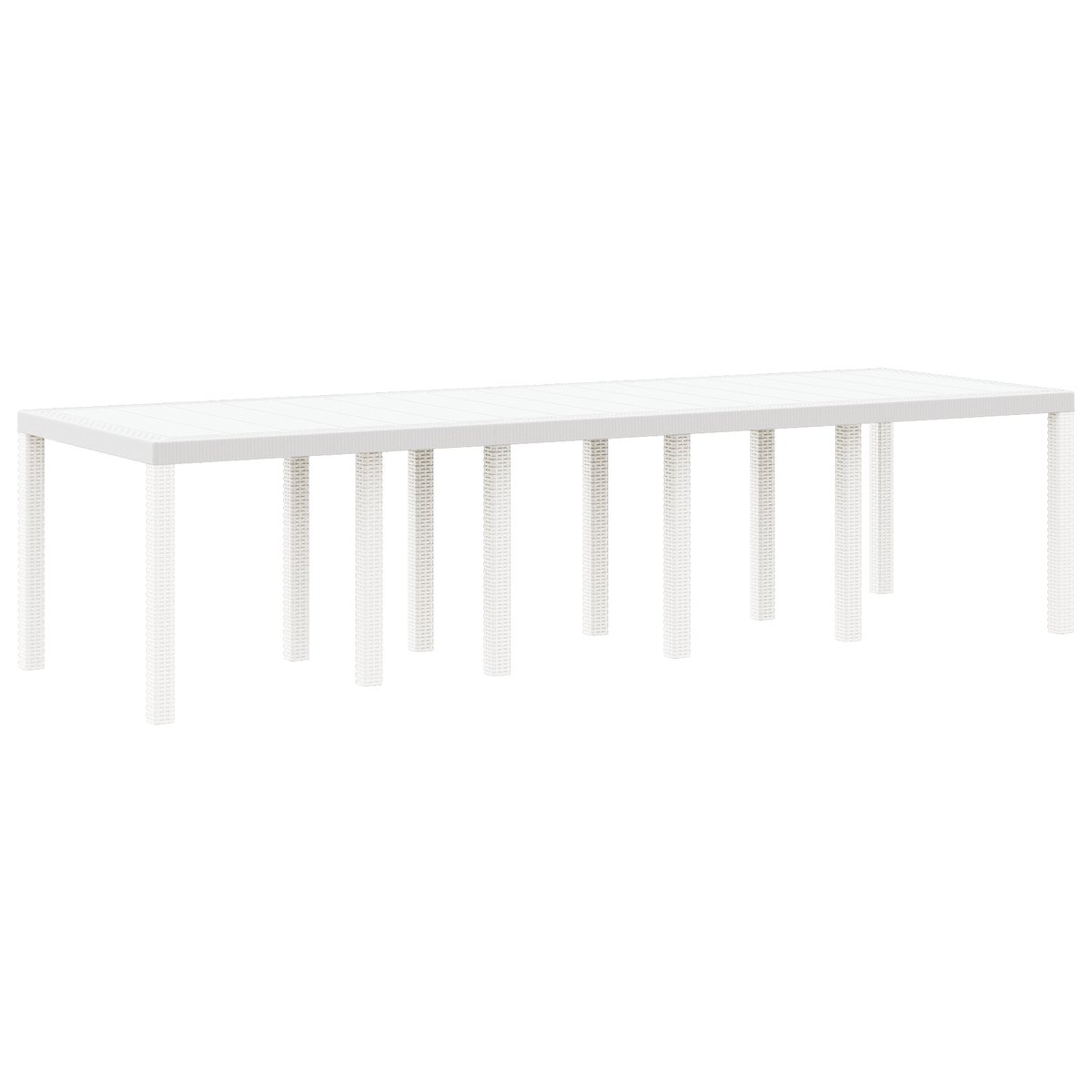 vidaXL Biały stół ogrodowy 300x100x73 cm z rattanem syntetycznym
