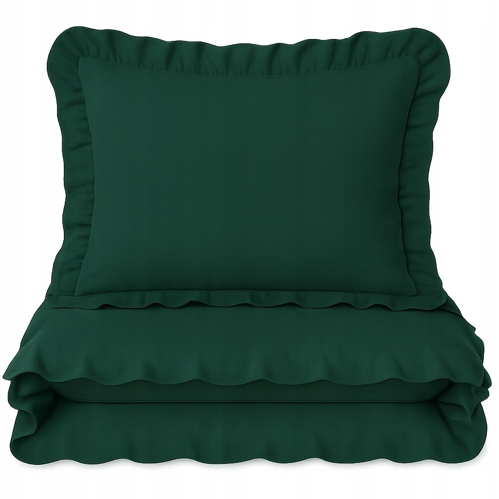 POŚCIEL 220x200 z FALBANKĄ poszewka 70x80 komplet 3cz jednolita DUŻY WYBÓR