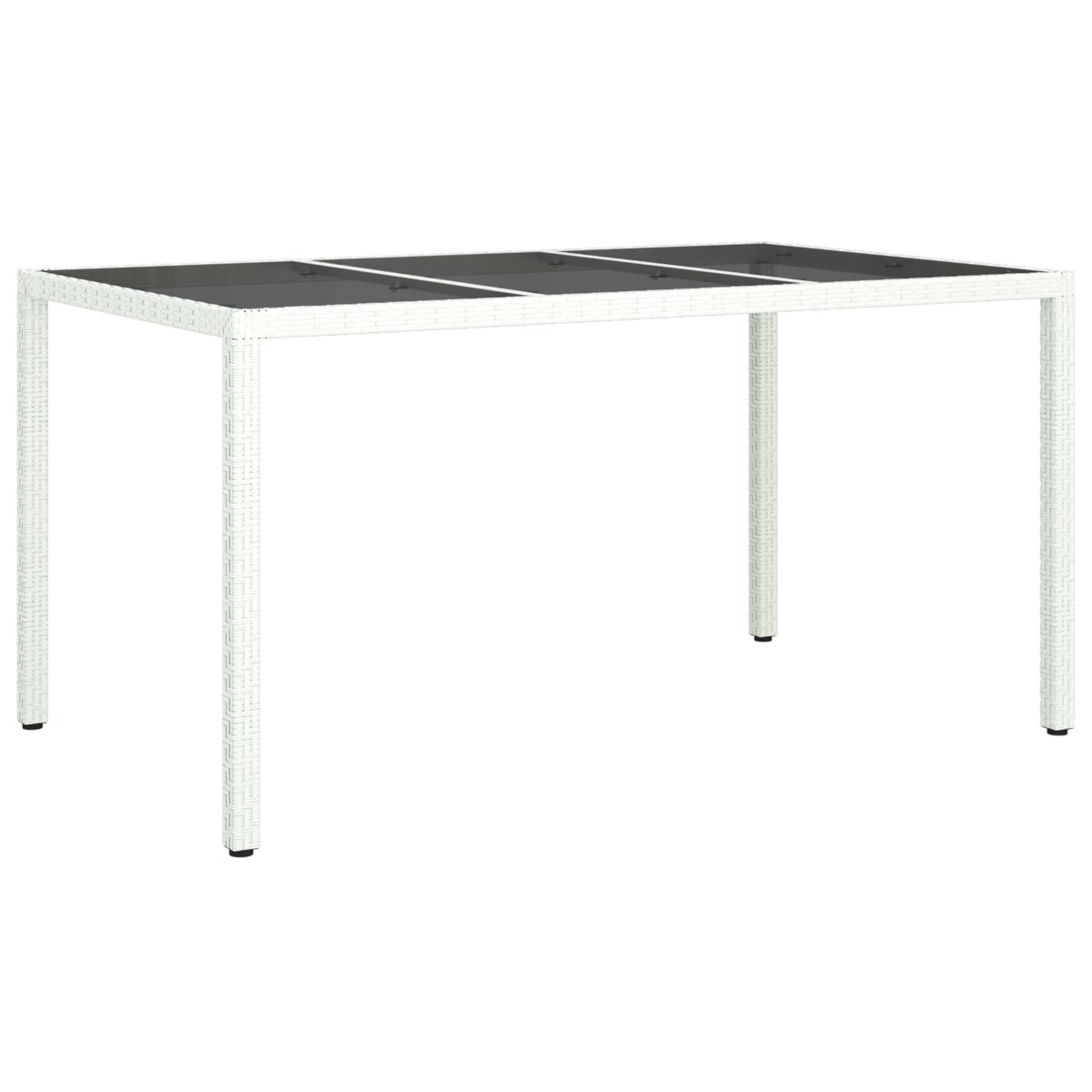 vidaXL Stół ogrodowy Biały 150x90x75 cm Polirattan