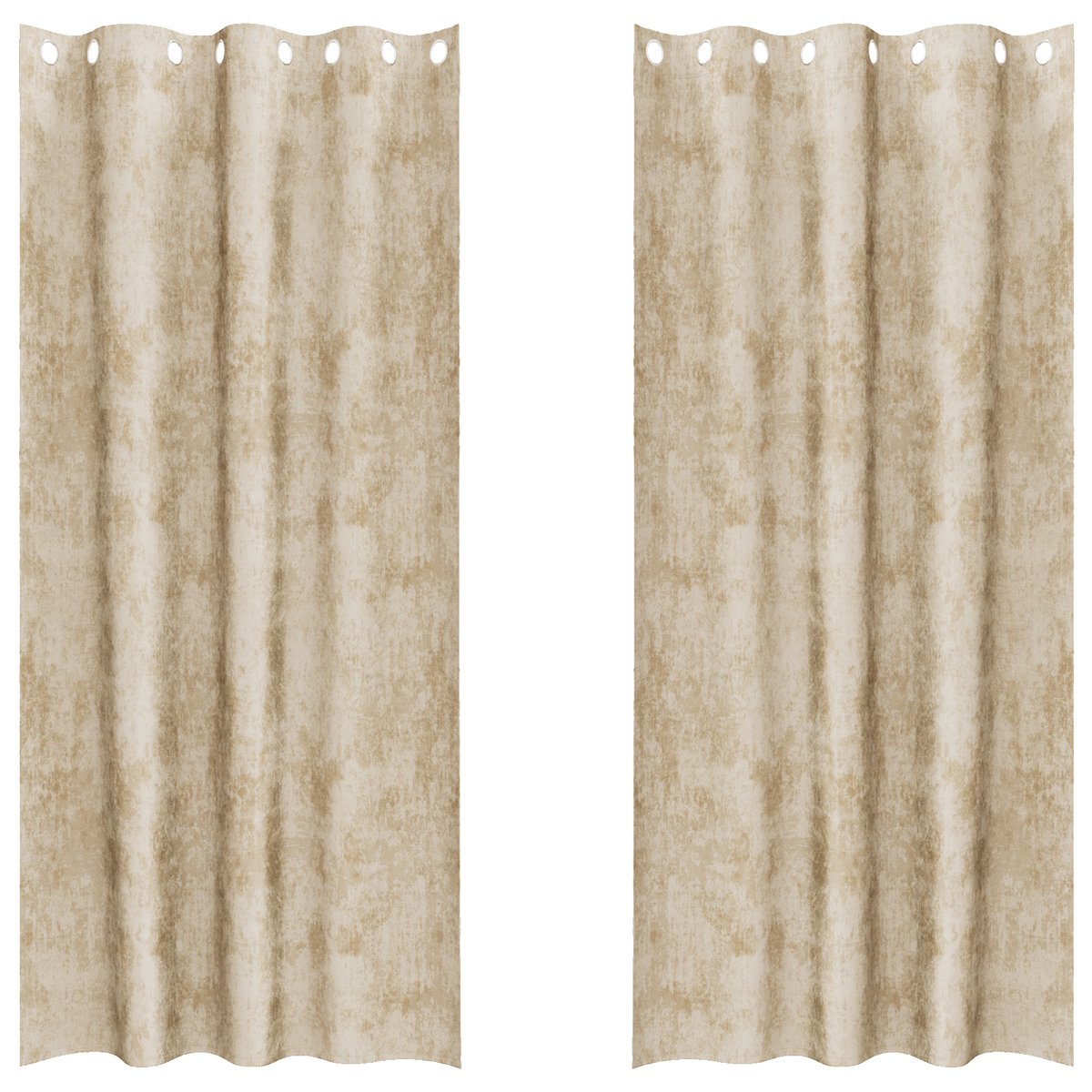vidaXL Zasłony velvet Kremowy Poliester 140 x 225 cm Nowoczesny